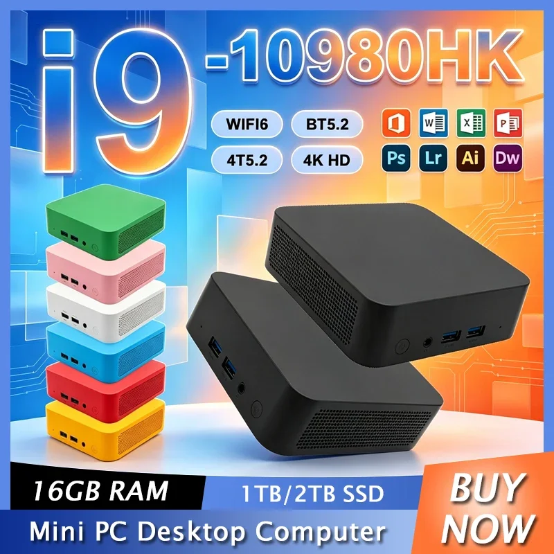 2026 High‑Speed Mini PC Core I9-10980HK Windows 11,16GB RAM 1‑2TB SSD WiFi6 BT5.2 Ideal for Everyday Daily‑work Tasks Home