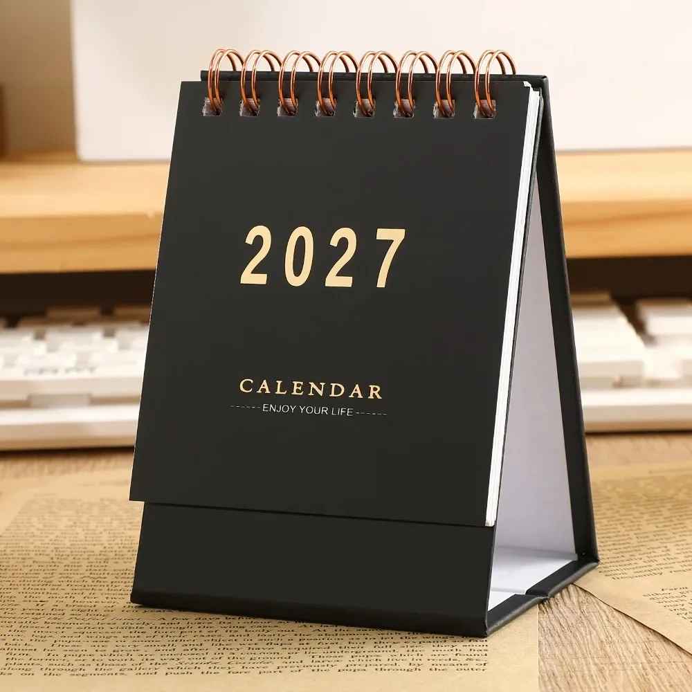 Desk Calendar 2027 Monthly Mini Desktop Calendar Standing 2027 Desk Calendar Paper Desktop Calendar for Home Office Accessories
