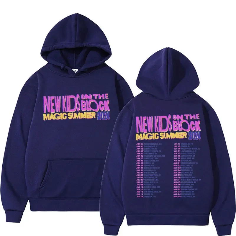 New Kids on The Block The Magic Summer Tour 2024 Hoodies Men's Women Hip Hop Rock Vintage Hooded Sweatshirts Harajuku Streetwear