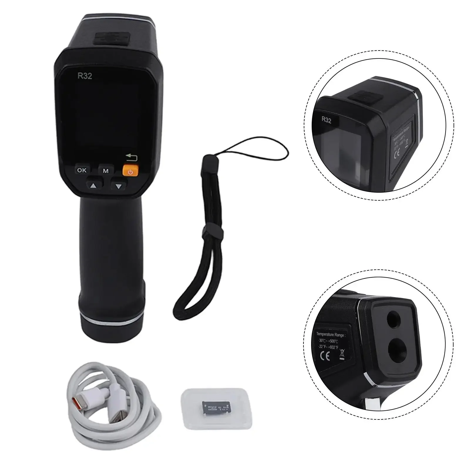 Temperature Measurement Infrared Thermal Imager Multi-Language Support Wide Temperature Range Built-in Lithium Battery