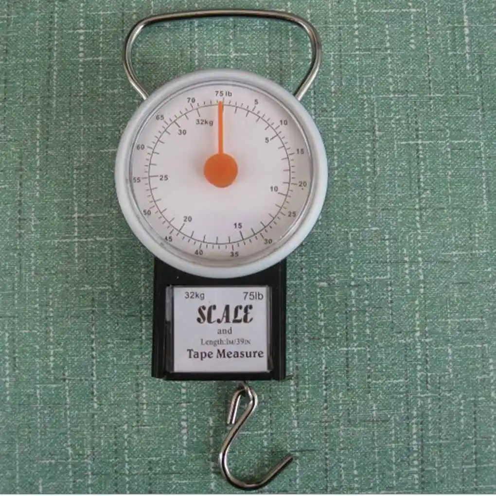 

Weight Scale Hanging 22kg Measuring Balance Portable Pocket Weighing Luggage Tape Measure Outdoor Steelyard ABS