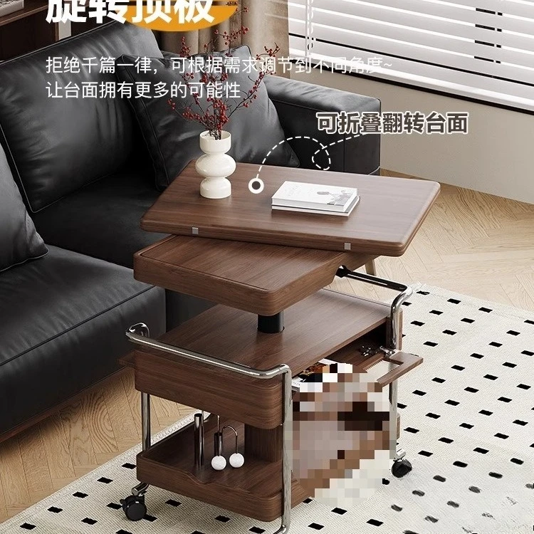 All solid wood medieval trolley, movable folding in the living room