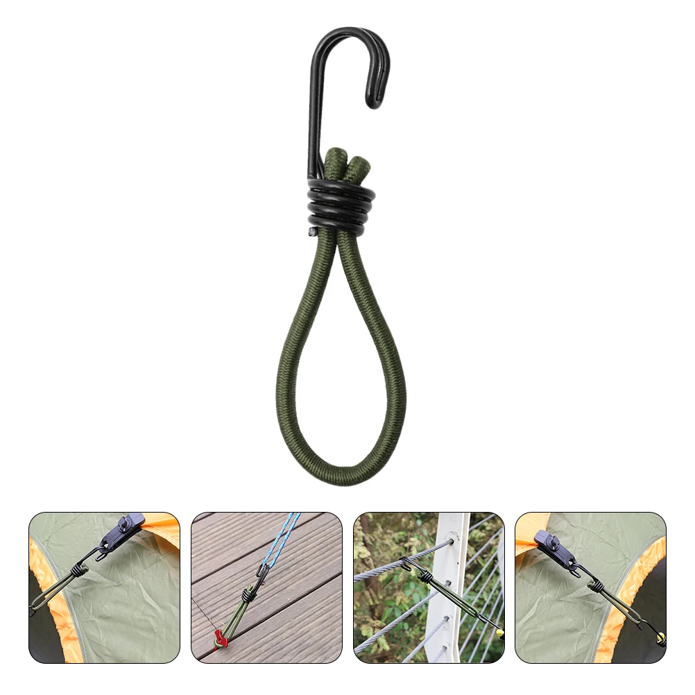 

6pcs Tent Accessories Durable Elastic Rope Buckle Outdoor Camping Supplies Cord Hook Travel Kayak Bike Hunt Strong Load-bearing