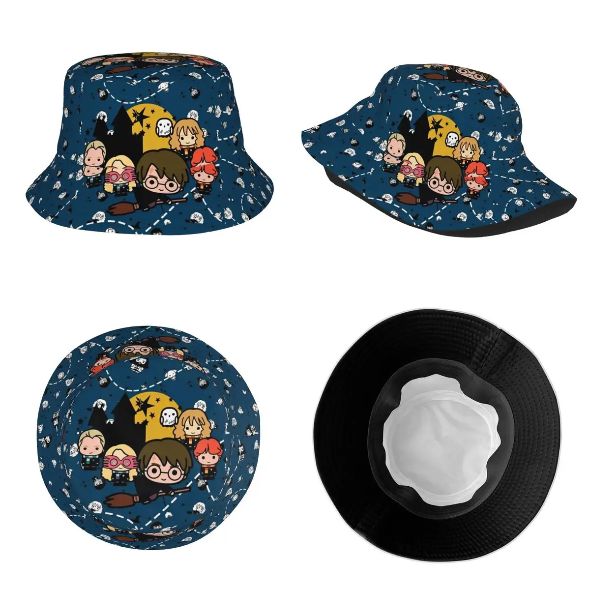 Copricapo da spiaggia Harrys Potters Magic School Merch Cappello da pescatore Cappelli da sole unisex Kawaii