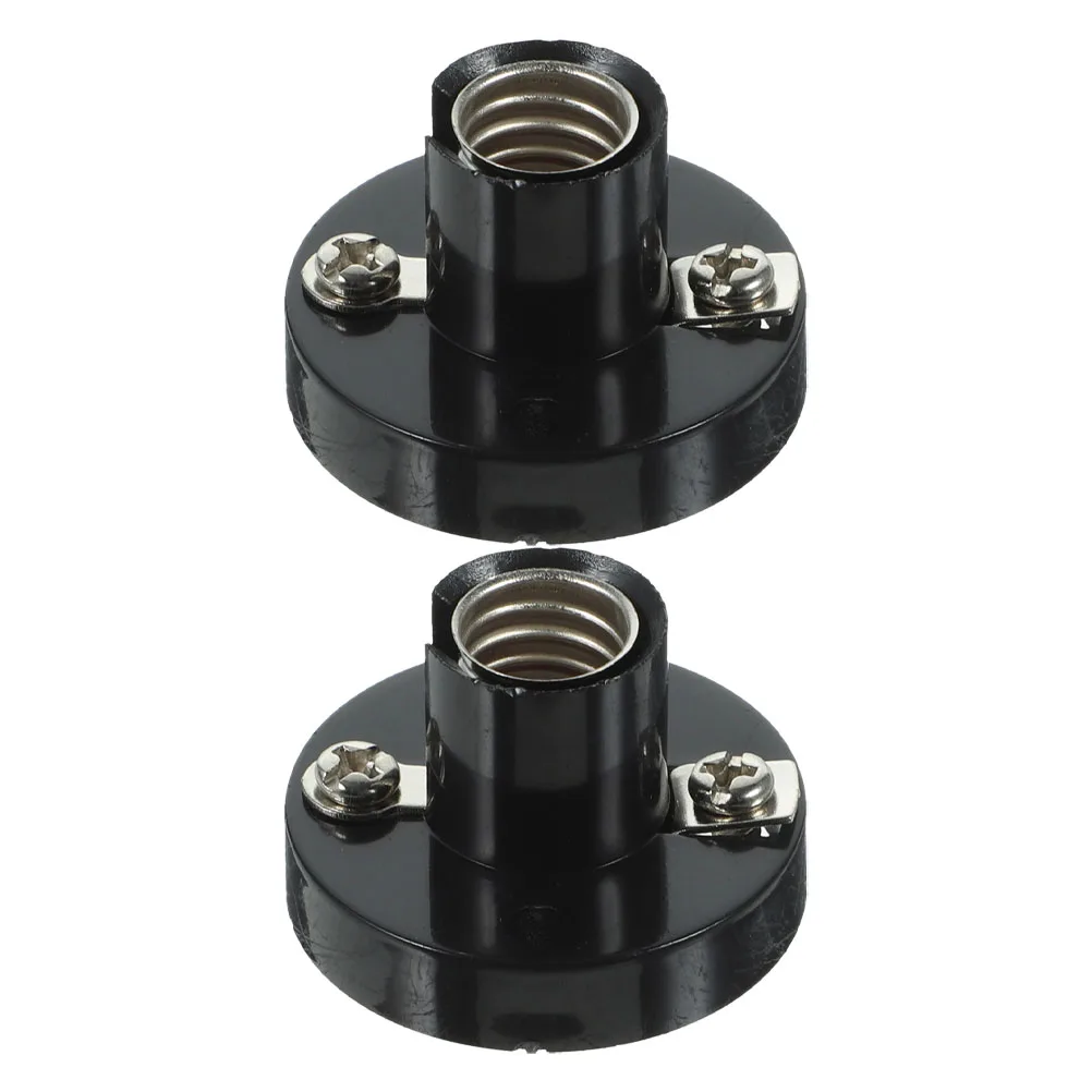 

2 Pcs Flat Headlight Holder Lamp Holders Household Socket Hanging Accessory Bulb Base