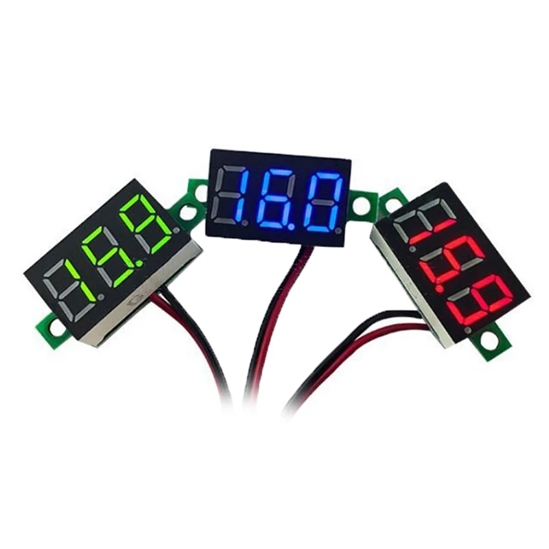 1PCS Mini New 0.36 inch DC 4.5V-30V 3 bits Digital Red Green blue LED Display Panel Voltage Meter Voltmeter tester