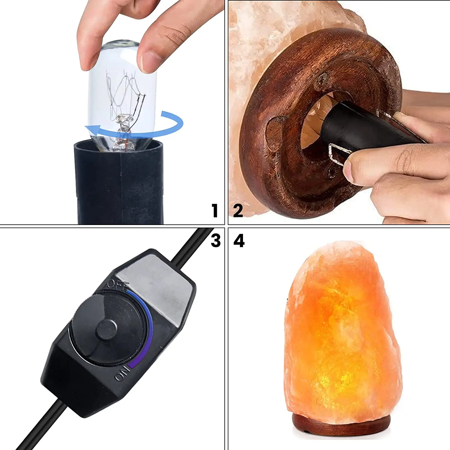 E14 E27 1.8M Lamp Base Holder Power Cord Cable Electric Power Dimmer Switch Cord For Himalayan Salt Lamp EU Plug