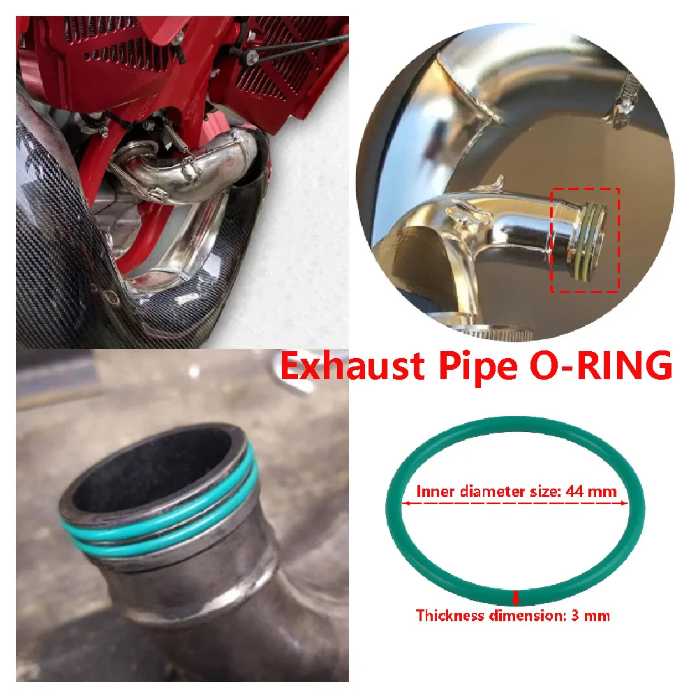 BE250526006 Motorcycle Exhaust Pipe Manifold Gasket 44mm X 3mm Viton O-Ring Seal Fits for Gas Gas EC EX 250 300 MC250 2021-2025