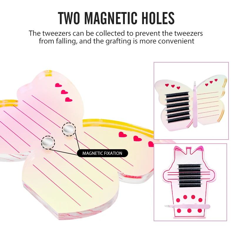 NATUHANA Colorful Acrylic dazzling Eyelash Extension Magnetic Suction Plate False Lashes Tray Holder Display Board