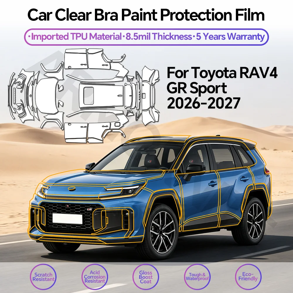 8.5Mil PPF For Toyota RAV4 GR Sport 2026-2027 Pre-Cut Paint Protection Film Transparent Car Film Professional Automotive Wrap