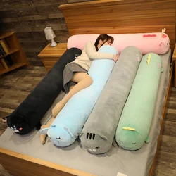 80-140cm Animal Cylindrical Long Strip Pillowcase Bed Sofa  Cushion Sleeping Throw Pillow Leg Pads Dust Cover (Without Pillow)