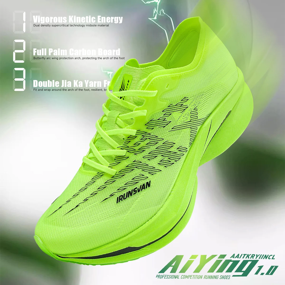 IRUNSVAN Platinum T800 Carbon Fiber Plate Running Shoes  Professional Marathon Unisex Men  Women 24095