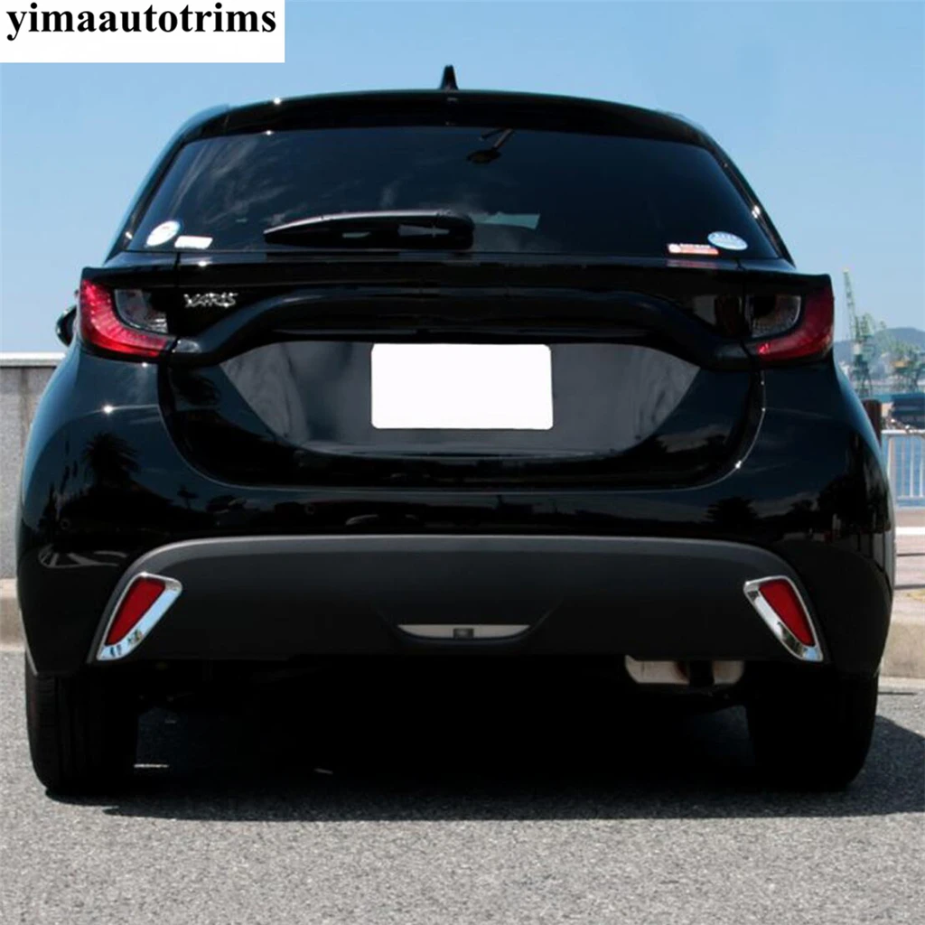 

For Toyota Yaris 2020 2021 Rear Bumper Fog Lights Lamps Frame Decoration Cover Trim ABS Chrome Accessories Exterior Refit Kit