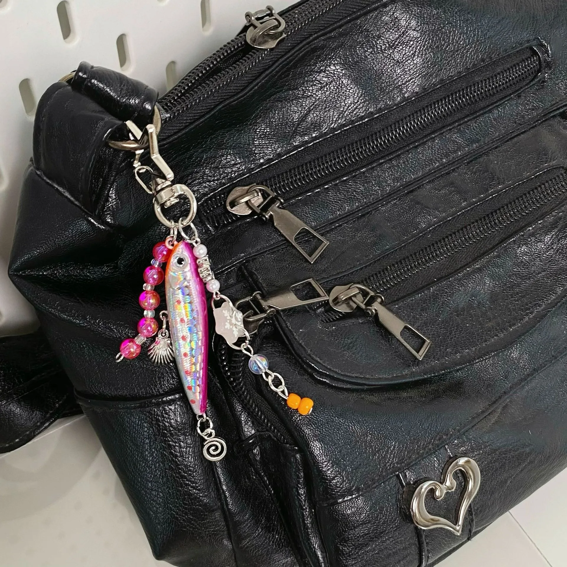 Niche Simulation Unique Fashion Handmade Fish Keychain Bionic Fish Keychain Ocean Small Fish Multi-section Fish Luya Bag Pendant