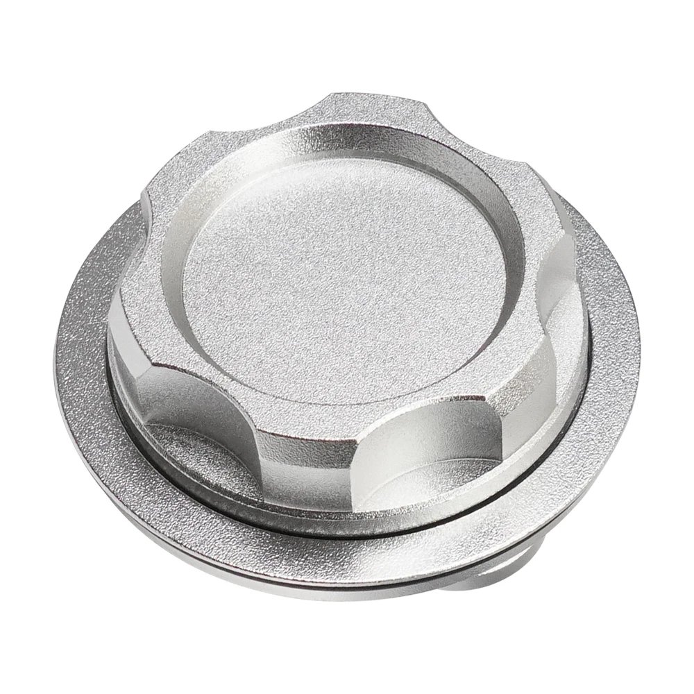 Billet Fuel Cell Gas Cap Aluminum Easy Fill with 12 Hole Cell Bung and Gasket Black Silver