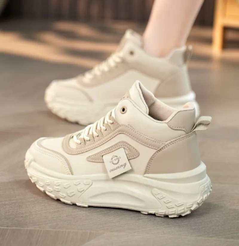 Woman Winter Platform Sneakers with Fur Fashion Warm Sports Safety Shoes Women Comfort Running Thick Sole Skateboard Ankle Boots image 3