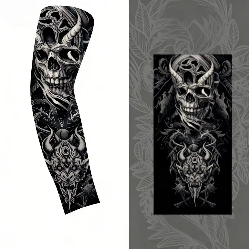 2Pcs Seamless Sun Protection Arm Sleeves, Breathable Tattoo Cover Sleeves for Cycling Running Outdoor Sports