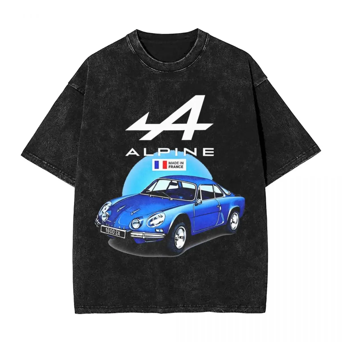 Alpine Car 110 Logo T Shirts Hip Hop Washed Cotton Oversize T-Shirt Racing Casual for Men Women Tops Streetwear Summer Tee Shirt