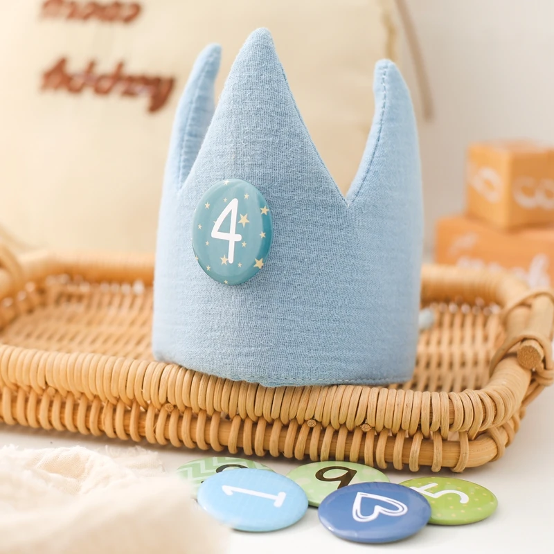 Newborn Photography Accessories Birthday Hat Removable Badge Costume for Babies Photography for Newborns Custom Age Baby Stuff