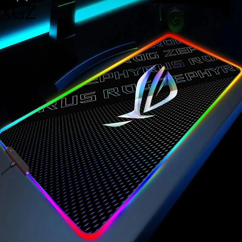 New 90X40/80X30cmROG game mouse pad RGB12 kinds of lights, non-slip and rechargeable suitable for players' e-sports office