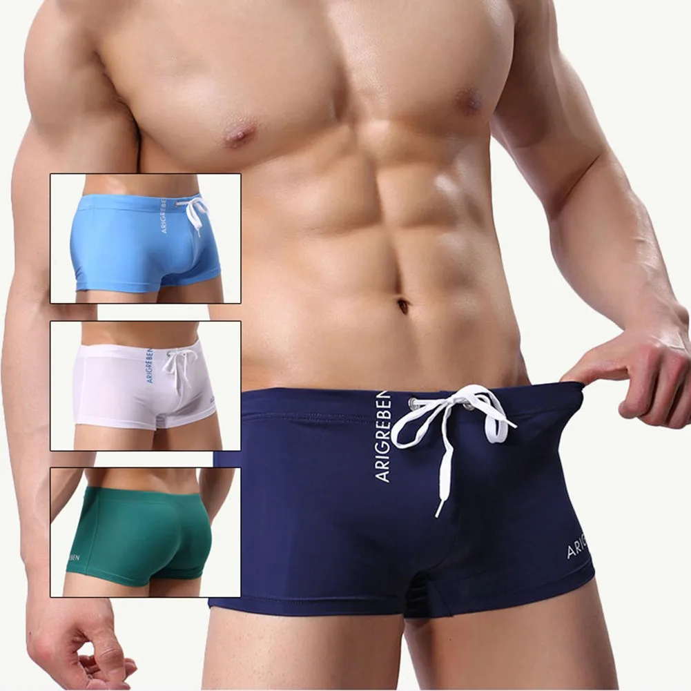 Men \'s Stretch Breathable Swim Shorts Front Cross Design Warm Smooth Comfortable Swimsuit S M L XL XXL Water Sport Equipment