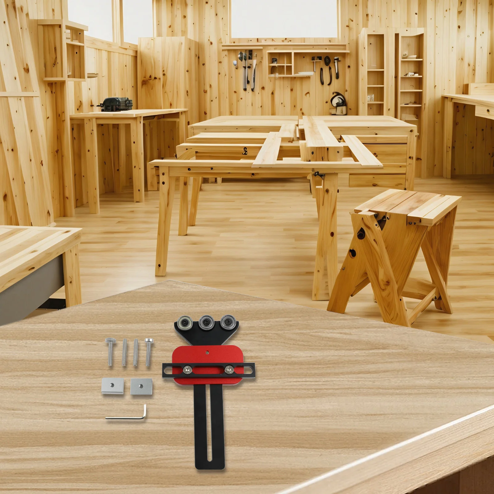 

Для точных порезов. Тонкая настольная пила. Конструкция из 3-х шкивов. Дизайн 3-х шкивов. Регулируемая направляющая. Материал из алюминиевого сплава.