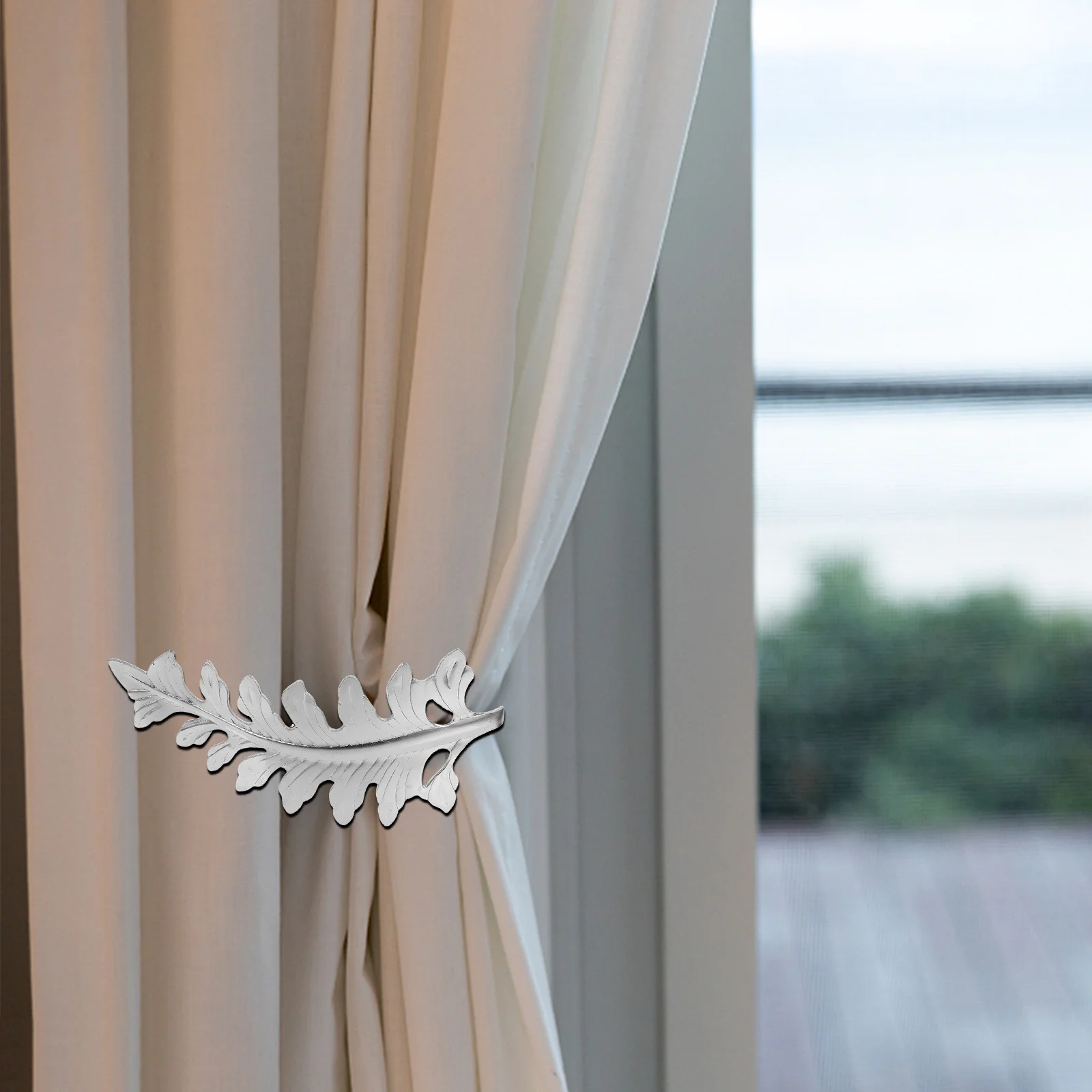 Tiebacks Leaf Curtain Hook Hooks Window Holdbacks Leaves Tulle Iron Elegant Buckle