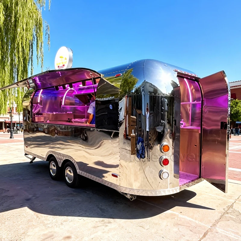 High Quality Ice Cream Concession Outdoor Mobile Food Trailer Fully Equipped Kitchen Trailer Dessert Food Truck for Wedding