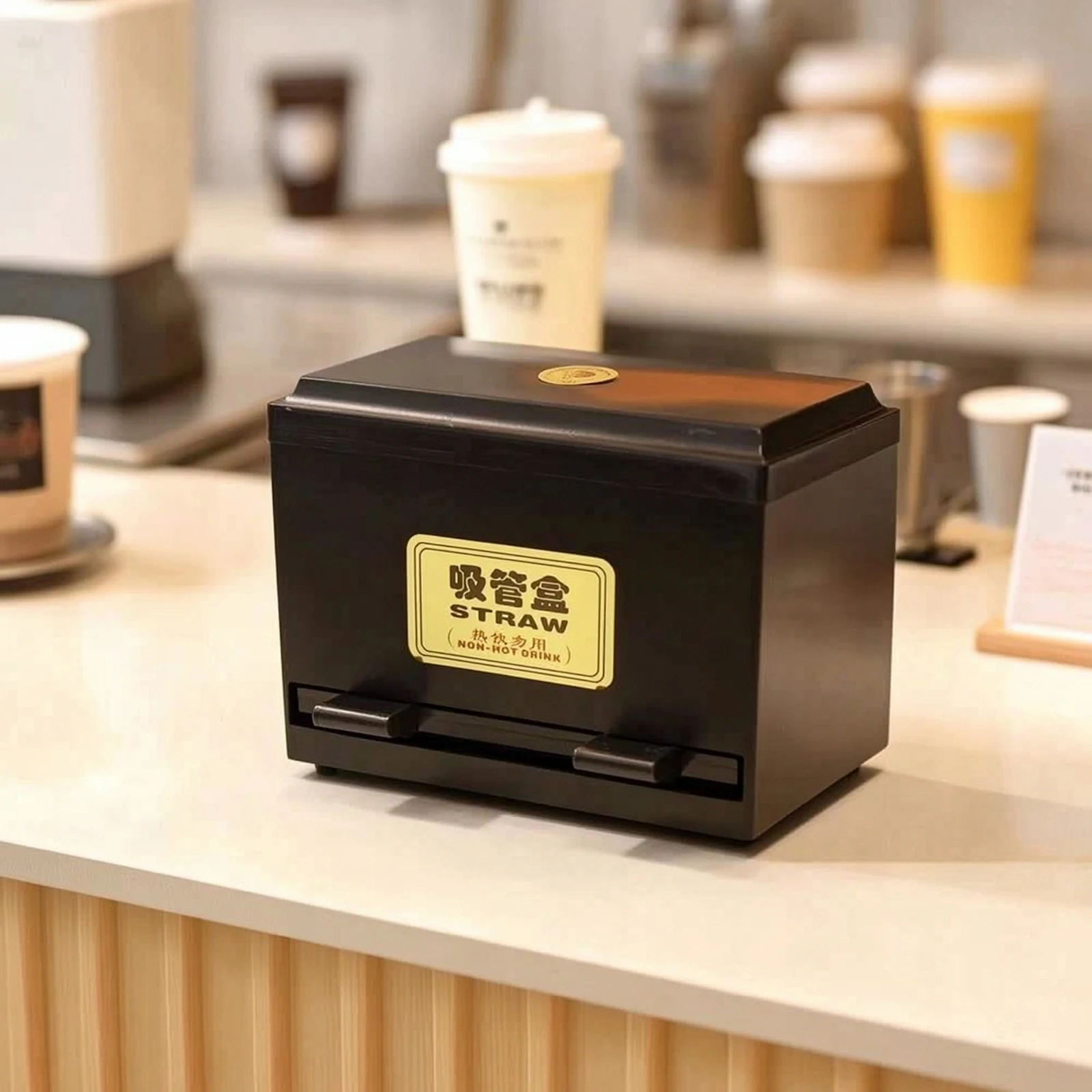 Dispensador de Canudos Retangular, Caixa Organizadora de Canudos, Economiza Espaço, Durável para Cafés, Estações de Bebidas, Áreas de Preparação
