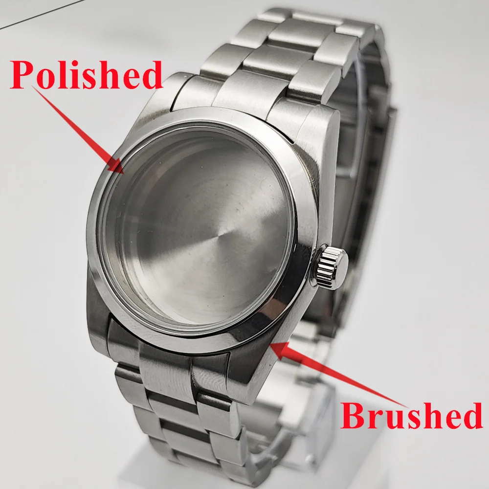 RICHUS NH35 Watch Case 36mm/39mm Silver Stainless Steel Watch Case Fit NH35 NH36 ETA2824 2836 Miyota82-DG Movement Watch Parts image 3