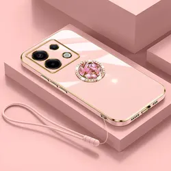 Wysokiej jakości, odporne na wstrząsy etui z diamentowym pierścieniem do Xiaomi Redmi Note 13 Pro Plus Cover z uchwytem na liny Redmi Note 13 4G