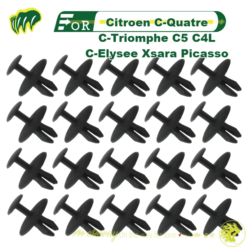 

20pcs Buckles For Citroen C-Quatre C-Triomphe C5 C4L C-Elysee Xsara Picasso Hood Sound Insulation Pad Buckle Fastener Buckle