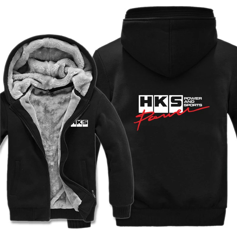 HKS Power and Sports Hoodies Men Streetwear Coat Wool Liner Jacket HKS Sweatshirts Warm Hoody