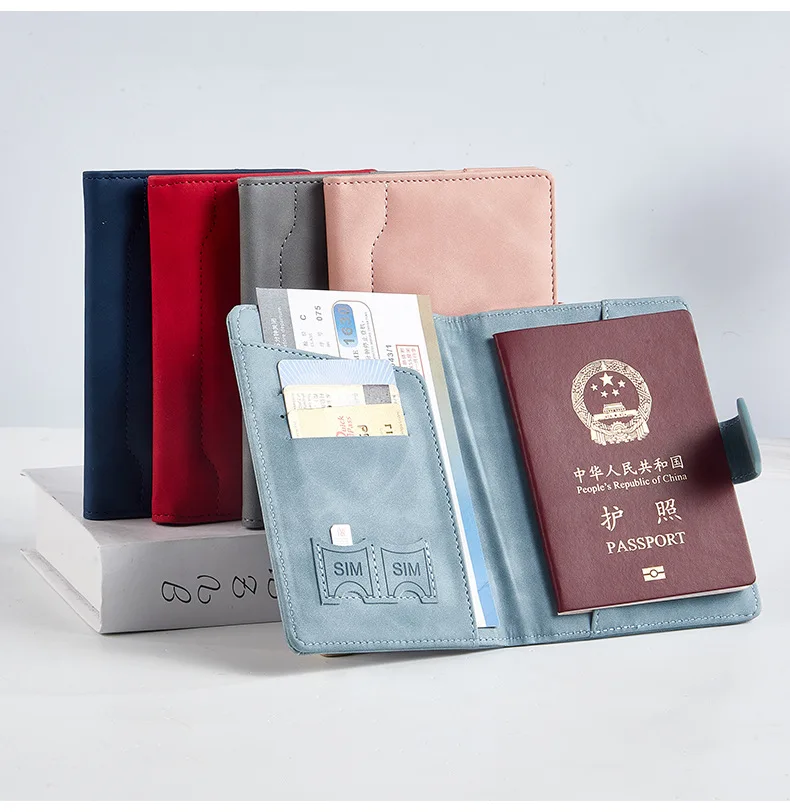 Fashion Passport Holder Travel Wallet Passeport Personnalisé Name Numbers Pu Covers for Passports