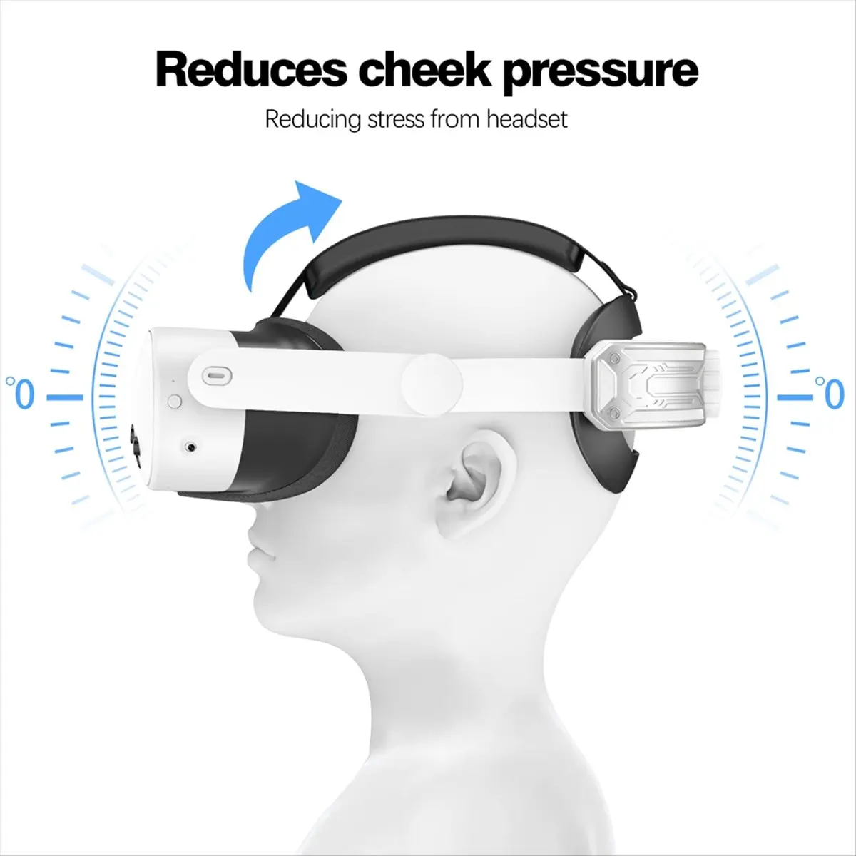 giftnew VR Head Strap for Quest 3S Elite Strap Enhanced Support and Comfort , Meta Quest 3S Head Band VR Accessories Silver