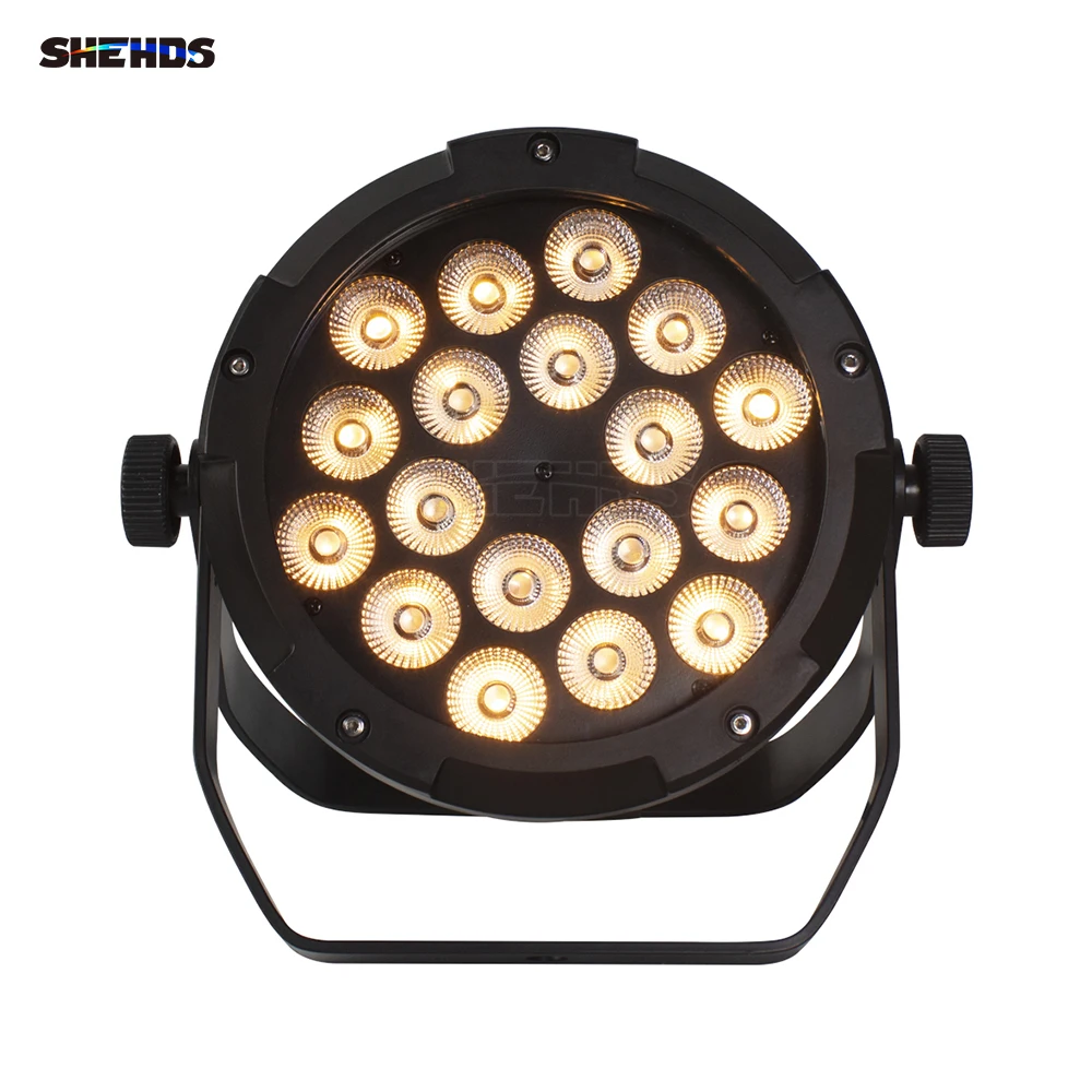 SHEHDS Hot Sales LED Flat Waterproof 18x18W Par Light DMX Controller Party Dj Disco Bar Strobe Dimming Effect Projector