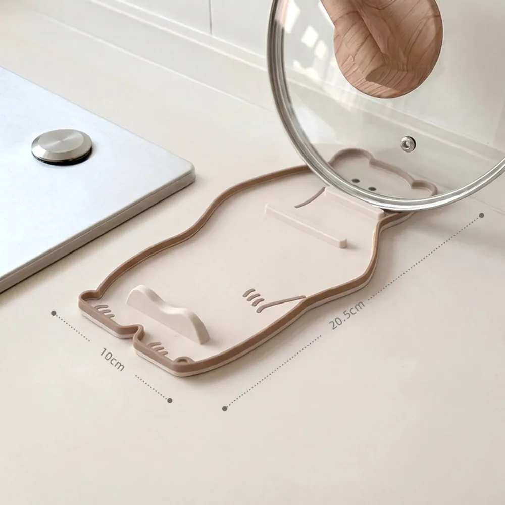 Soft Non-slip Pot Lid Rest Mat Cartoon Pet Shape Heat Resistant Spoon Holder Mat PVC Pot Lid Holder Kitchen Countertop