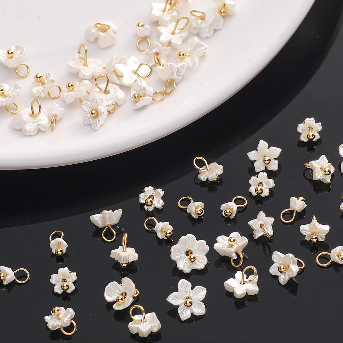 5pcs White Mini Small Flowers Resin Charms For Jewelry Making Sakura Pendant Handmade Bracelet Earrings Necklace DIY Accessories