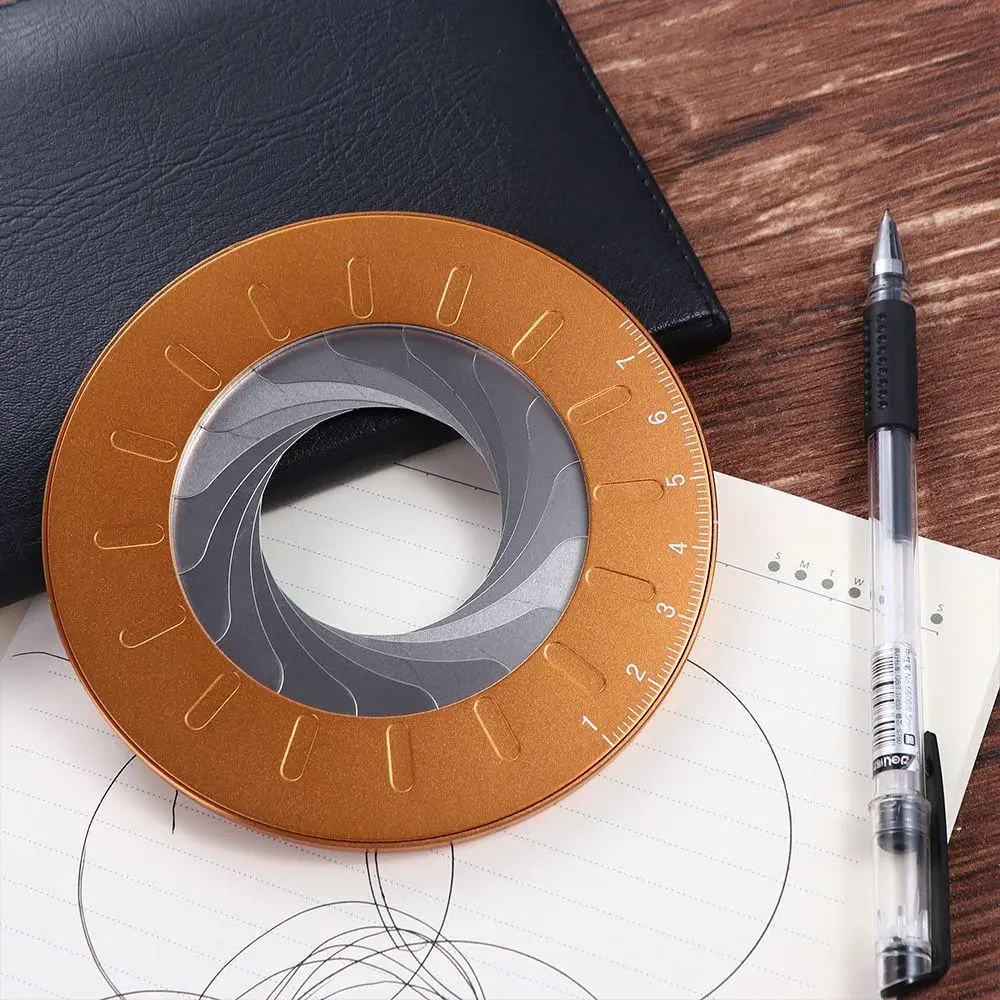 Stainless Steel Round Compass Stretch Ruler for DrawingAdjustable Circle Drawing Ruler Measurement Rotatable Round Ruler