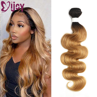 Body Wave Bundles Human Hair 1/3 PCS Pre-colored Brazilian Hair Extensions Ombre Honey Blonde Non-Remy Hair Weave Bundles IJOY