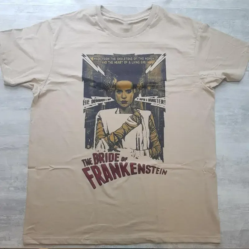 The Bride Of Frankenstein T Shirt 90S Sand Tee Short Sleeve