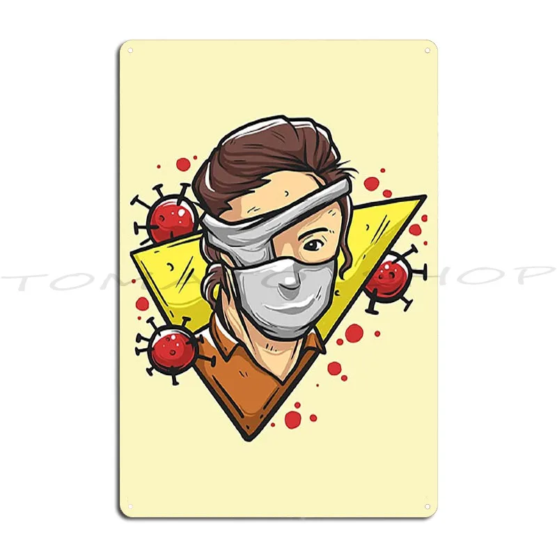 Fight agains virus Social Distance Thing Metal Plaque Poster Club Decoration PaintingGarage Designing  Tin Sign Poster