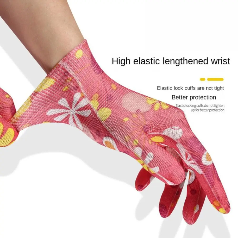 1Pair Thin Planting Labor Gloves Nylon Labor Protection Gardening Gloves Wear-Resistant Breathable Women Work Gloves Workplace