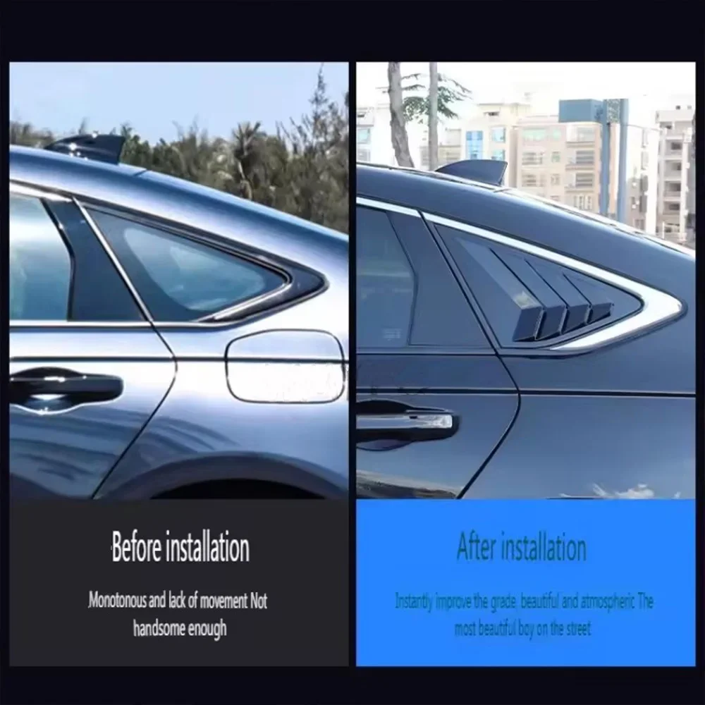 2Set Rear Window Louver Shutter Blind Triangular Cover Trim For Honda Accord 11th 2023-2025 Exterior Tuning Accessories Style