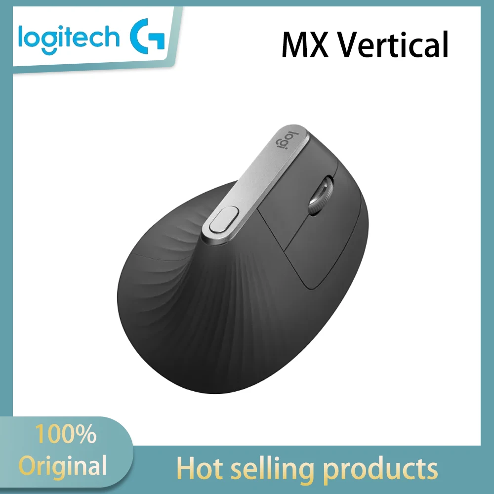 Logitech MX Vertical Wireless Mouse – Ergonomic Design Reduces Muscle Strain, Move Content Between 3 Windows and Apple Computers