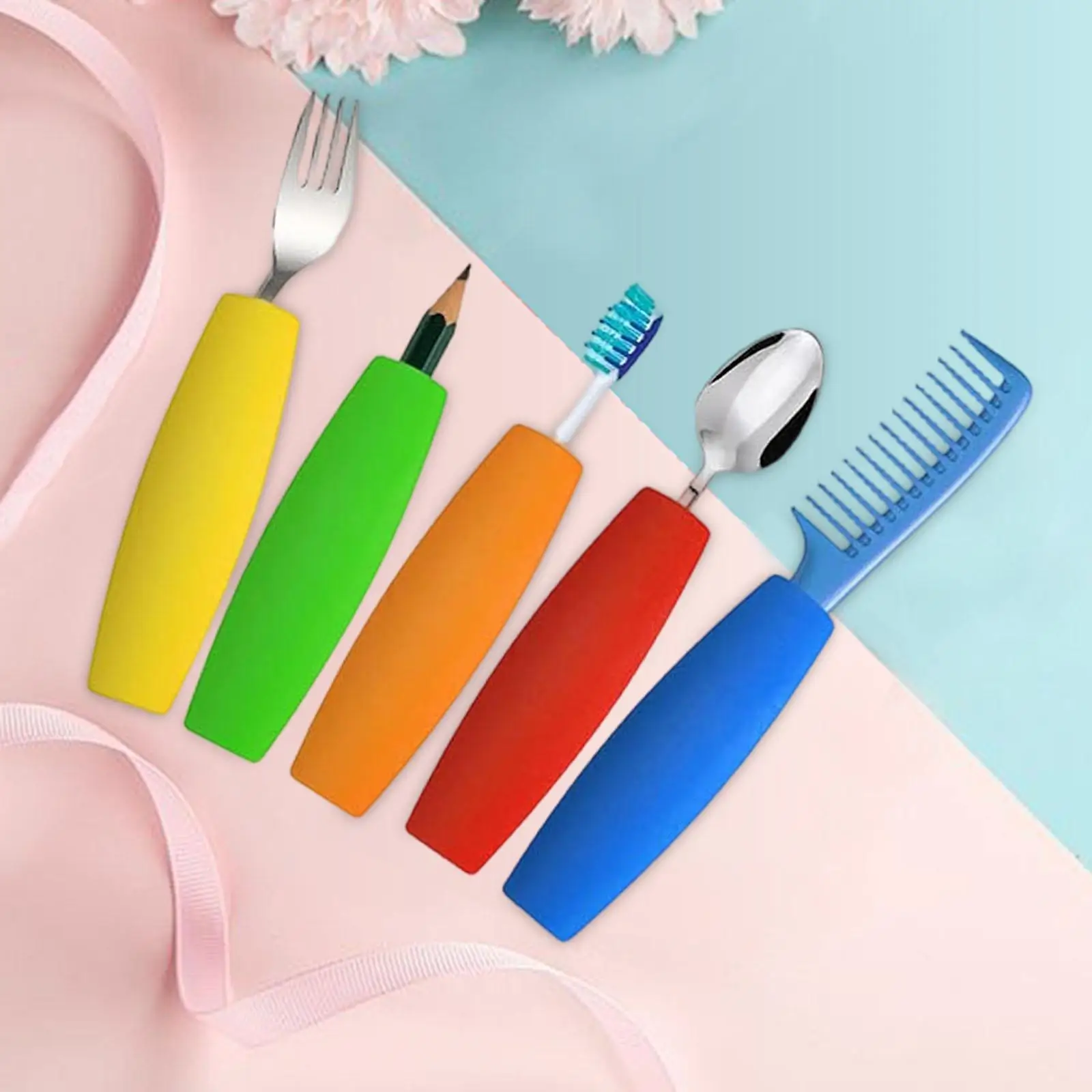 10Pcs Foam Grip Tubing Foam Tubes Grip Aid Versatile Utensil Cutlery Padding Grip Handles for Disabled Utensils Toothbrush Tools