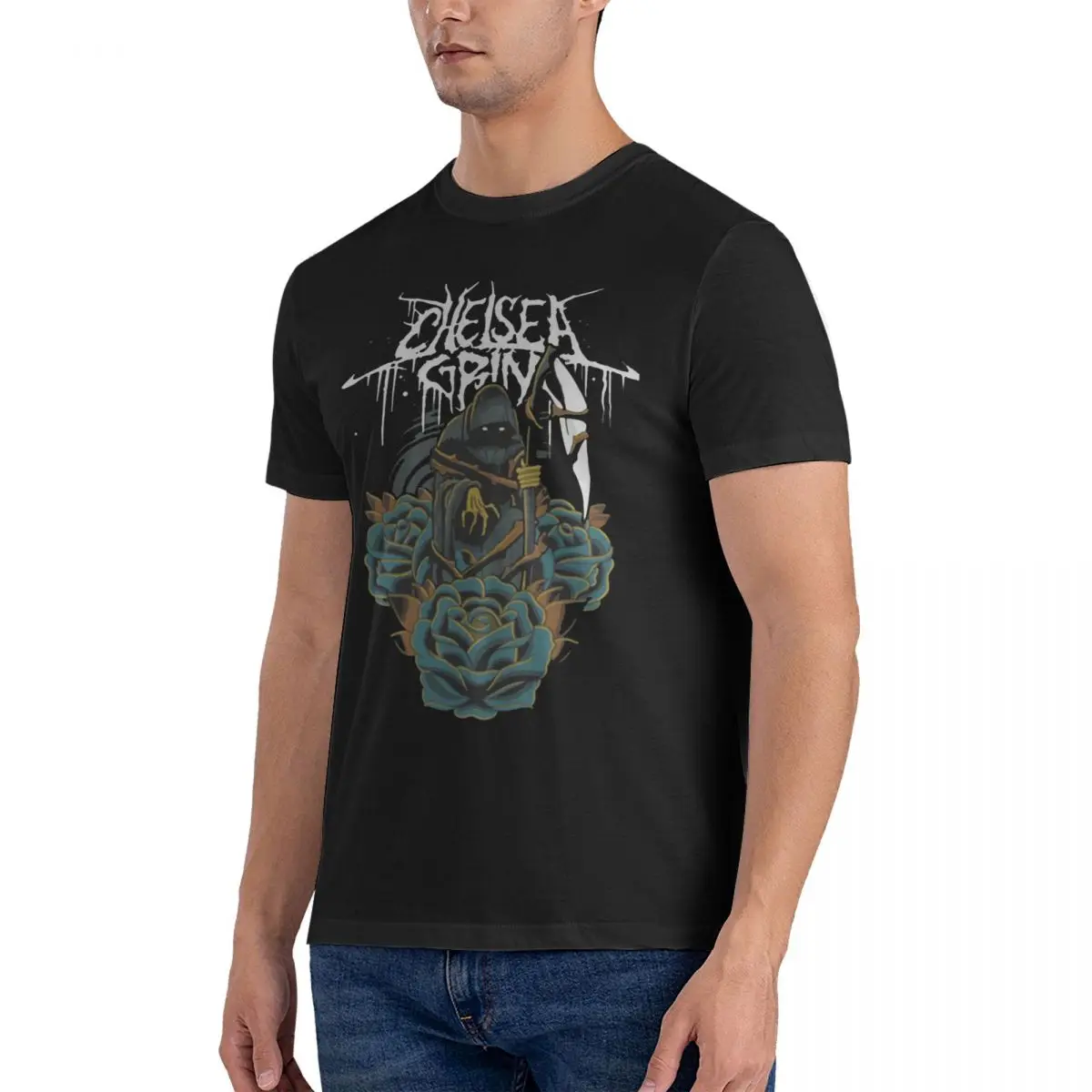 Rock T-Shirt Men Chelsea Grin Novelty Cotton Tees O Neck Short Sleeve T Shirts 6XL Tops