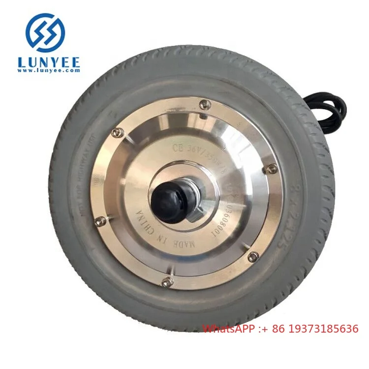 Motor de cubo alinhado da roda traseira de 8 polegadas 48V 36V 350W para scooter elétrica de bicicleta