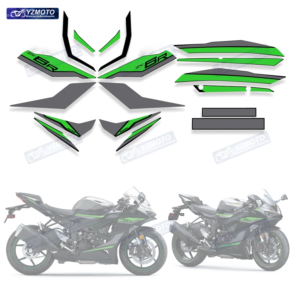 For ZX-6R ZX6R ZX 6R 636 2024 2025 Motorcycle Accessories Full Set Racing Body Fairing Reflective Decal Decoration Sticker Kit