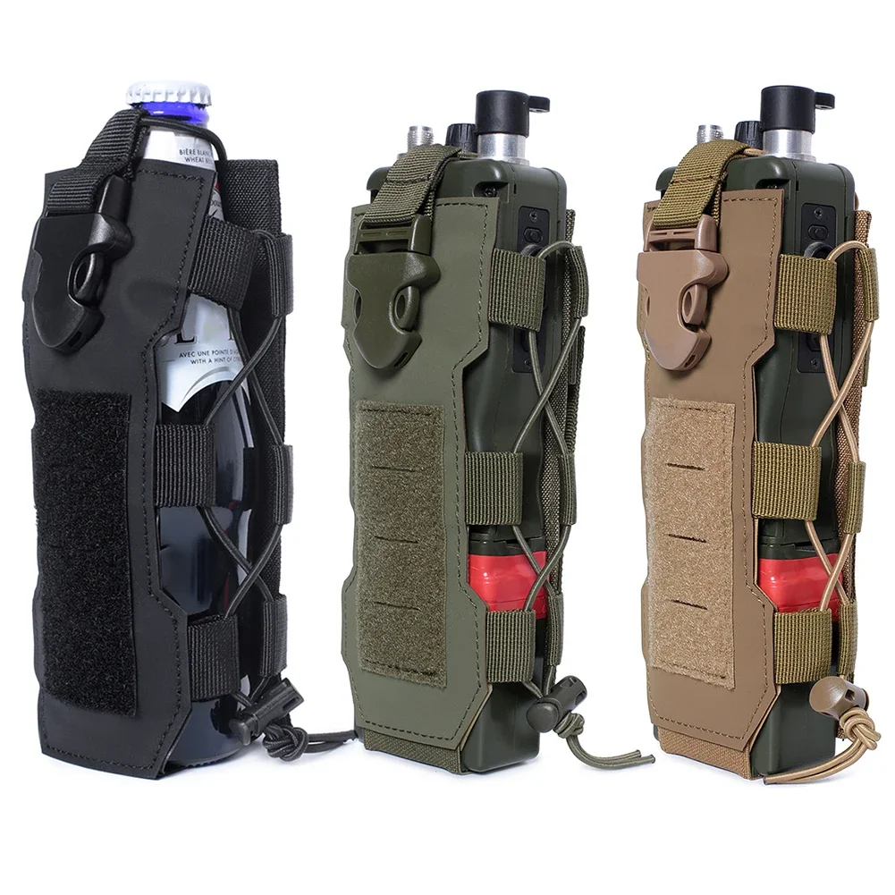 Military Tactical Molle Pouch Water Bottle Bag Holster Outdoor Camping Hunting Drawstring Bottle Kettle Holder Carrier Pouch